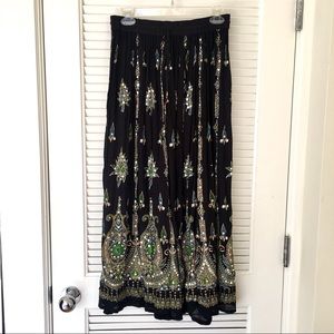 Hand Beaded Indian Maxi Skirt